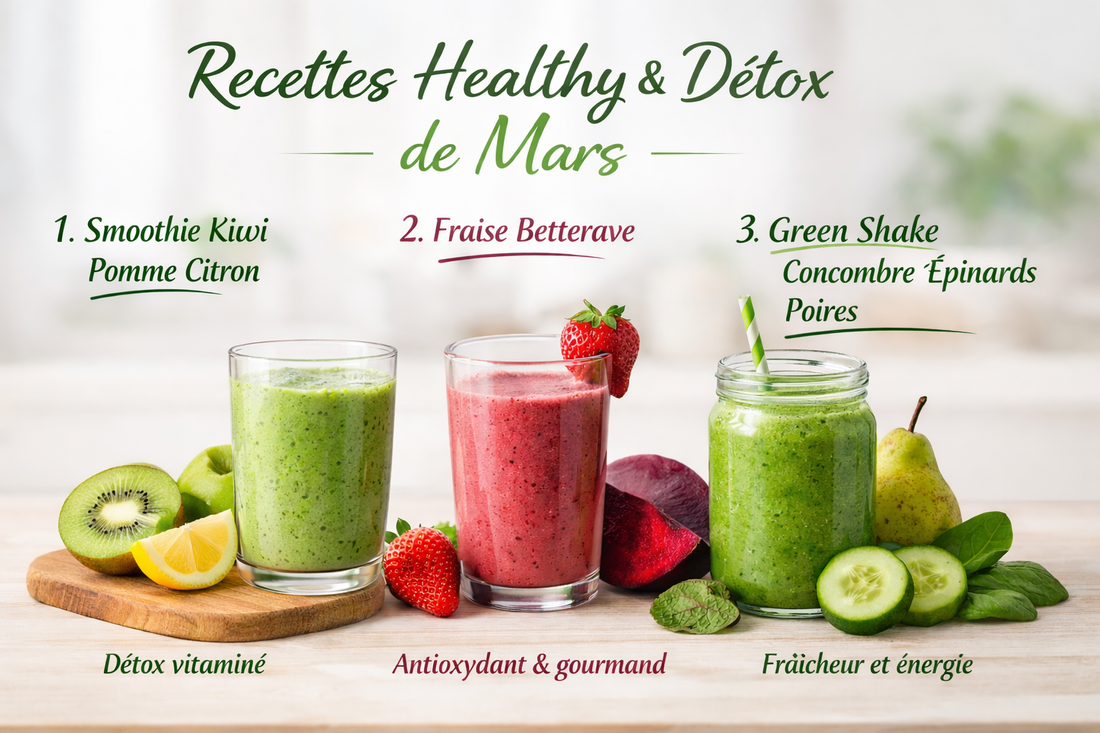 3 Recettes Healthy, Détox et Gourmandes pour le Mois de Mars